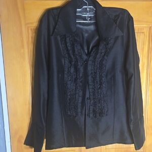 Anne CARSON Black Ruffled Blazer